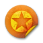 Orange sticker badges